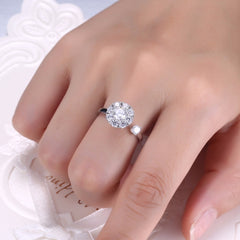 Women's Silver Plated Open Band CZ Ring