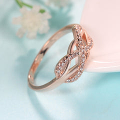 Women's Infinity Band Set Rose Gold Plated CZ Ring