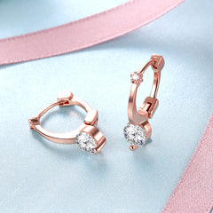 Women's Bijoux Rose Gold Drop CZ Earrings