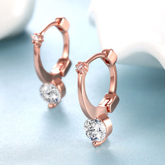 Women's Bijoux Rose Gold Drop CZ Earrings