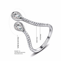 Women's Adjustable Water Drop CZ Ring