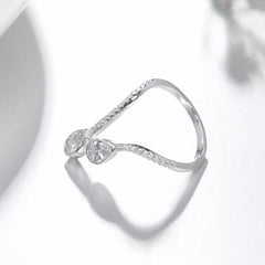 Women's Adjustable Water Drop CZ Ring