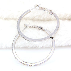 Women's Rhinestone Rose Gold Plated Dual Hoop Earrings