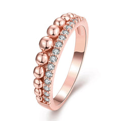 Women's Rose Gold and Silver Plated Channel Set CZ Ring