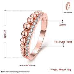 Women's Rose Gold and Silver Plated Channel Set CZ Ring