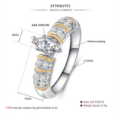 Women's Delicate Pave Set Platinum Plated CZ Ring