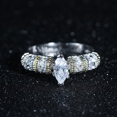 Women's Delicate Pave Set Platinum Plated CZ Ring