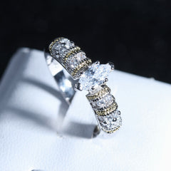 Women's Delicate Pave Set Platinum Plated CZ Ring