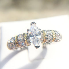 Women's Delicate Pave Set Platinum Plated CZ Ring