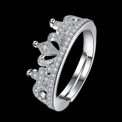 Women's Platinum Plated 'Crown Jewels' CZ Ring