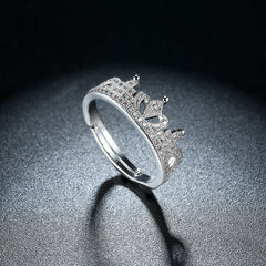 Women's Platinum Plated 'Crown Jewels' CZ Ring