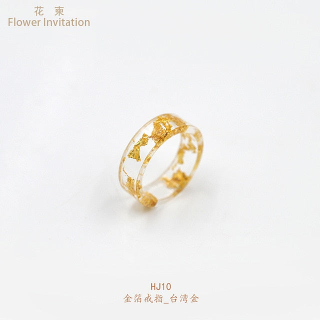 Women's 6mm 'Floral Suspension' Acetate Acrylic Ring