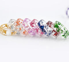 Women's 6mm 'Floral Suspension' Acetate Acrylic Ring