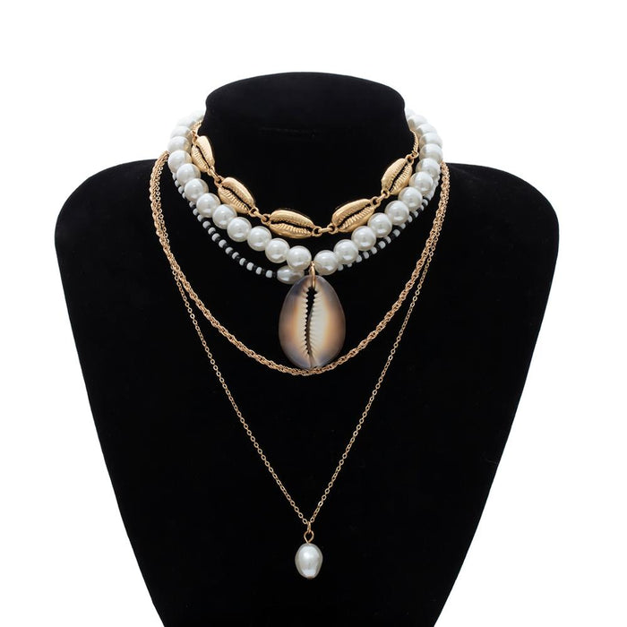 Women's Bohemian White Imitation Pearl Choker Necklace