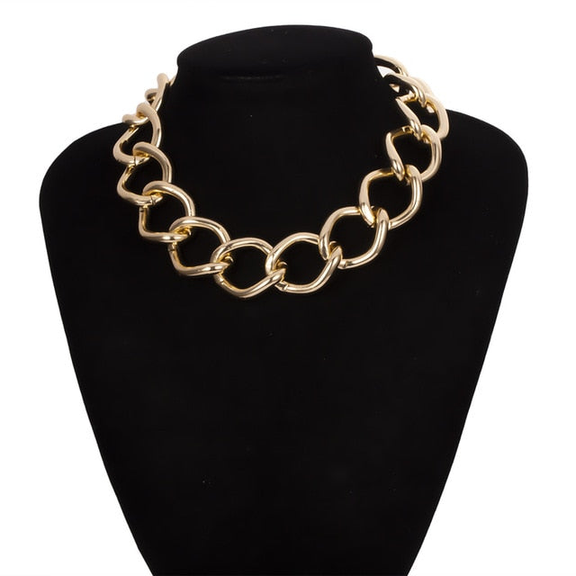 Women's Heavy Metal Chunky Choker Necklace