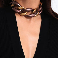 Women's Exaggerated Super Chunk Collar Statement Necklace