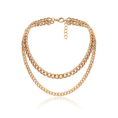 Women's Thin Link Metal Layered Necklace