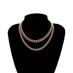 Women's Thin Link Metal Layered Necklace