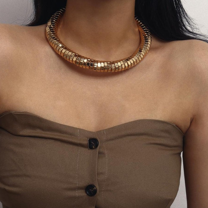 Women's Vintage Gypsy Aluminium Sequin Choker Necklace