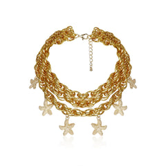 Women's Twisted Chunky Star Pendant Chain Necklace