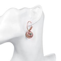 Women's Colorful Rhinestone CZ Drop Rose Gold Earrings