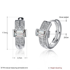 Women's CZ Silver Plated Small Hoop Earrings