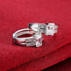 Women's CZ Silver Plated Small Hoop Earrings