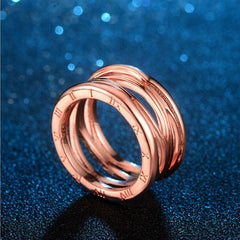 Women's Roman Numerals Rose Gold Plated Fashion Ring