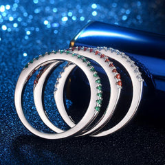 Women's Band Set CZ Silver Plated Ring