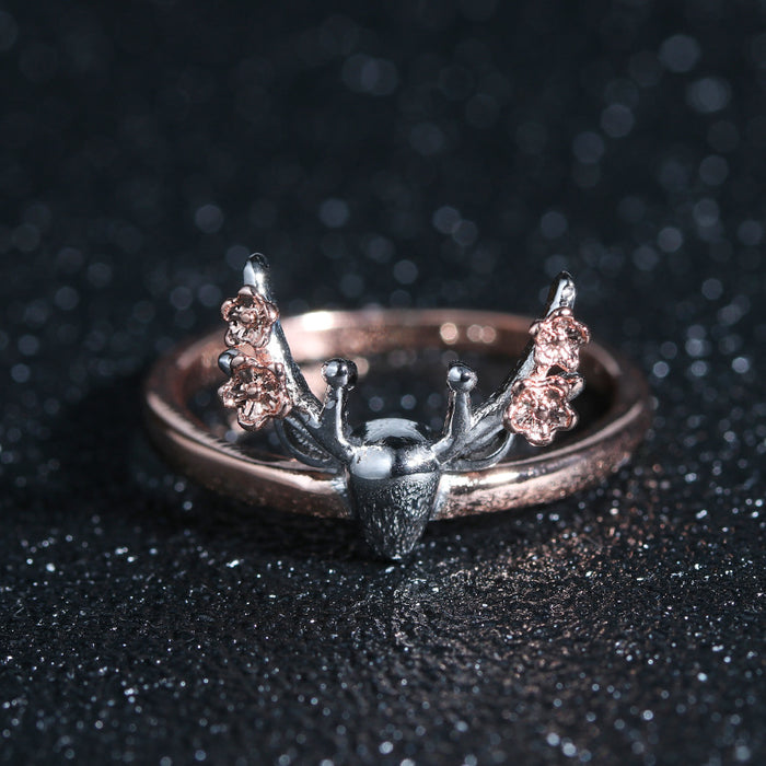 Women's Deer Rose Gold and Platinum Plated Ring