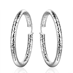 Women's Classic Silver Plated Hoop Earrings