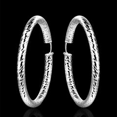 Women's Classic Silver Plated Hoop Earrings