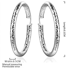 Women's Classic Silver Plated Hoop Earrings