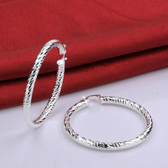 Women's Classic Silver Plated Hoop Earrings