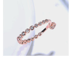 Women's Heart Shaped Copper and Platinum Rose Gold Plated CZ Ring