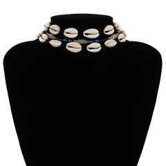 Women's Bohemian Layer Antique Shell Choker Necklace