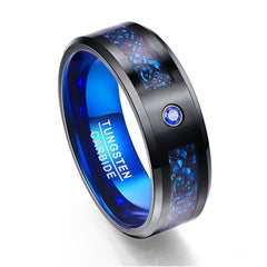 Men's Zirconia Tungsten Carbide 'Black Dragon' Ring