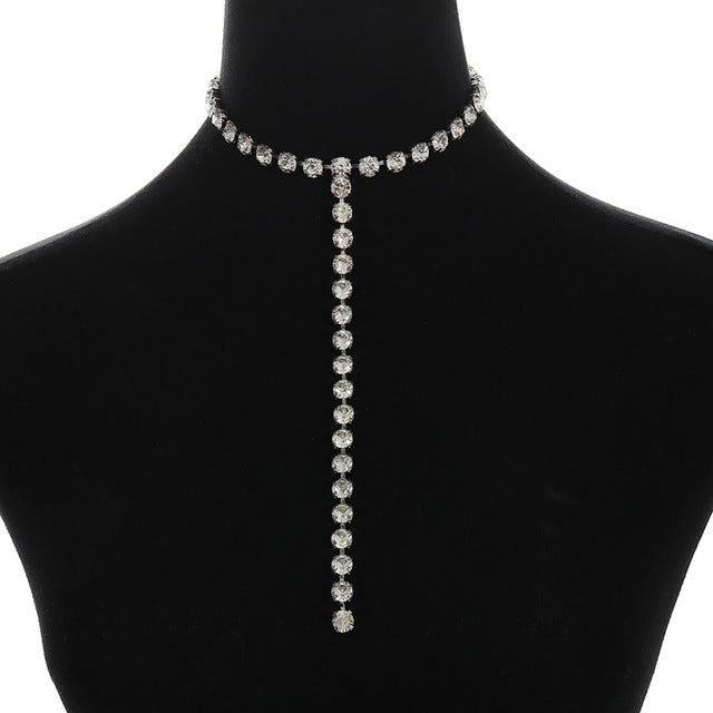 Women's Choker Maxi Statement Rhinestone Necklace