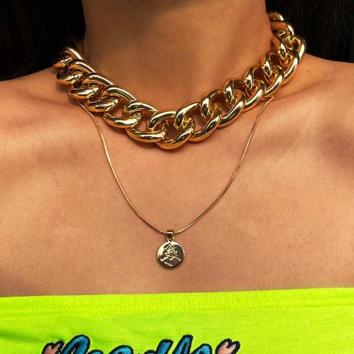 Women's Hip Hop Cuban Big Chunk Chain Necklace