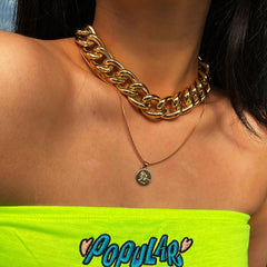 Women's Hip Hop Cuban Big Chunk Chain Necklace