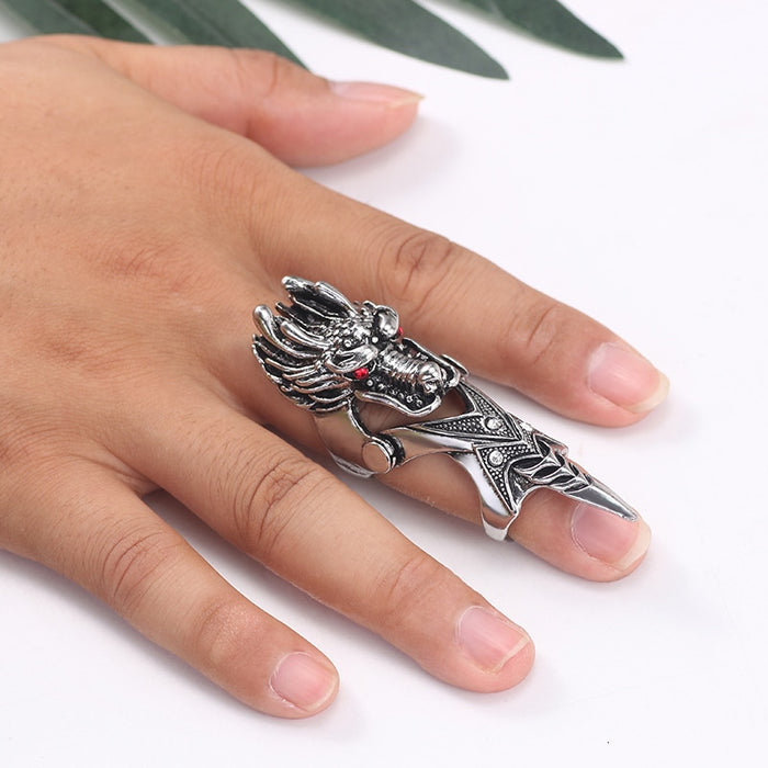 Women's Dagger and Dragon Full Finger Ring