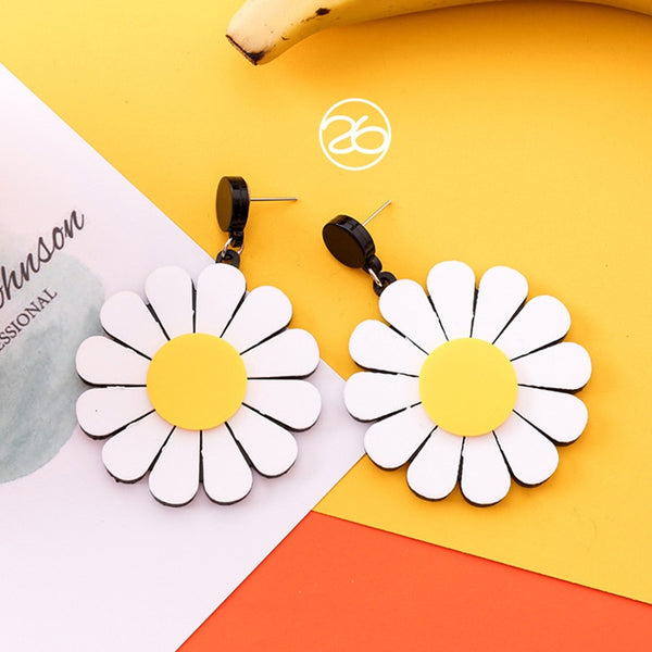 Acrylic Sunflower Drop Earrings