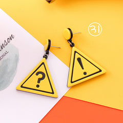 Acrylic Caution | Question Drop Earrings