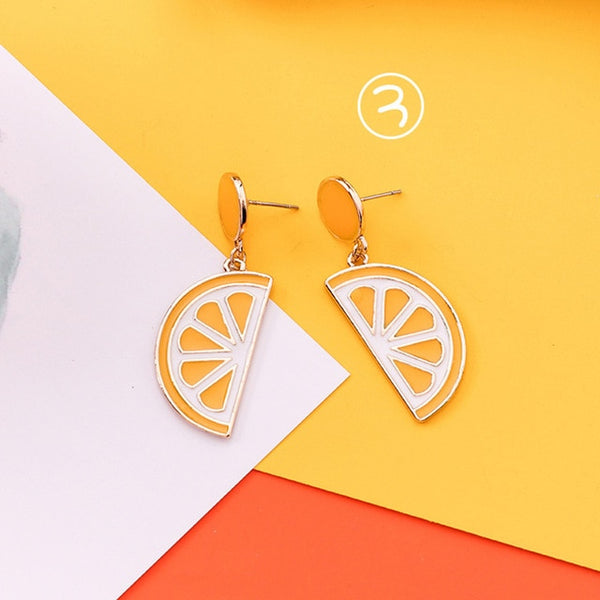 Acrylic Orange Slice Drop Earrings