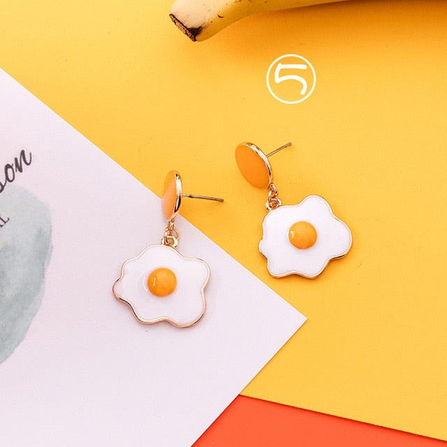 Acrylic Sunny Side Up Drop Earrings