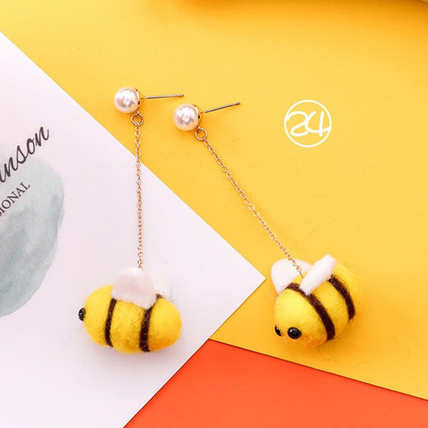 Acrylic Bumble Bee Drop Earrings