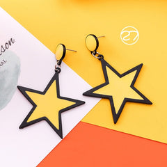 Acrylic Yellow Star Drop Earrings