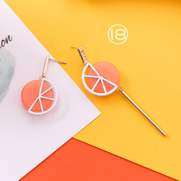 Acrylic Grapefruit Slice Drop Earrings