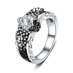 Women's Skull Skeleton Platinum Plated Crystal