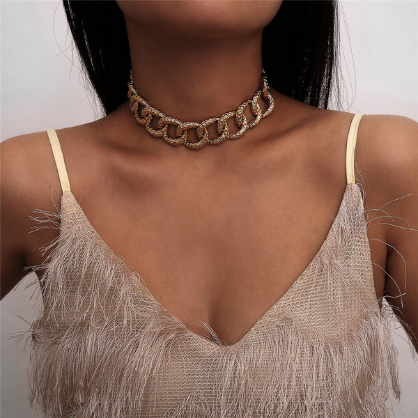 Women's Link Chain Chunky Choker Necklace